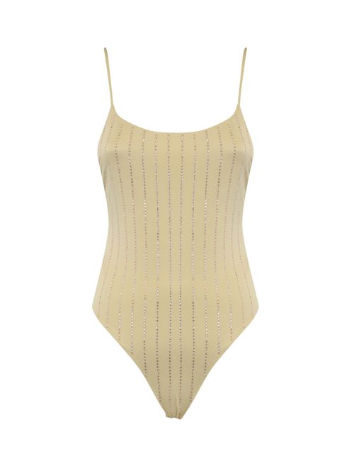 Costume intero Cecille con strass Mc2 Saint Barth | CECILLE P06350H SHINY STRASS STRIPES GO